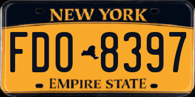 NY license plate FDO8397