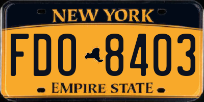 NY license plate FDO8403