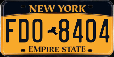 NY license plate FDO8404