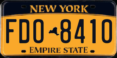 NY license plate FDO8410