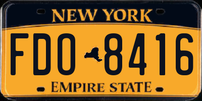 NY license plate FDO8416