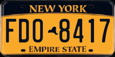 NY license plate FDO8417