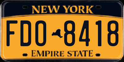 NY license plate FDO8418