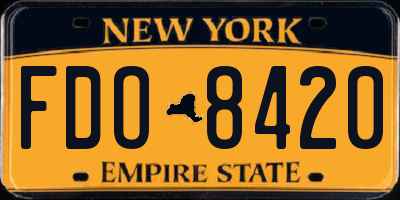 NY license plate FDO8420