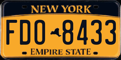 NY license plate FDO8433