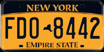 NY license plate FDO8442