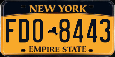 NY license plate FDO8443