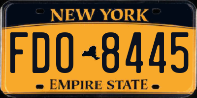 NY license plate FDO8445
