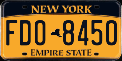 NY license plate FDO8450