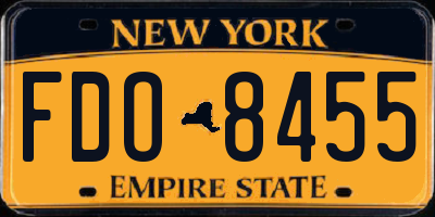 NY license plate FDO8455
