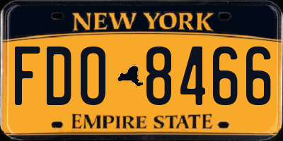 NY license plate FDO8466