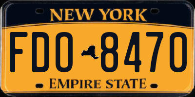 NY license plate FDO8470