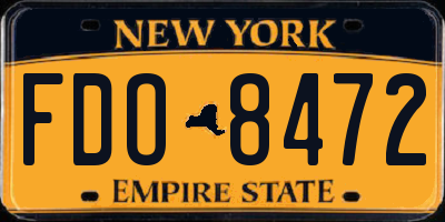 NY license plate FDO8472