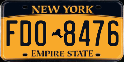 NY license plate FDO8476