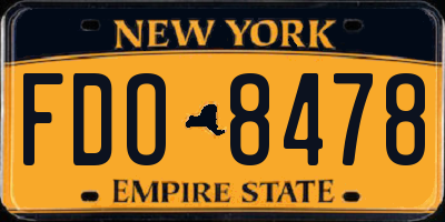 NY license plate FDO8478