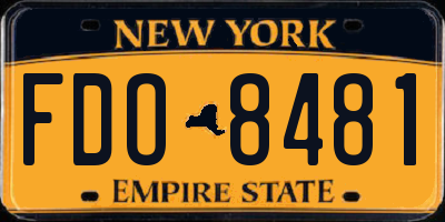 NY license plate FDO8481