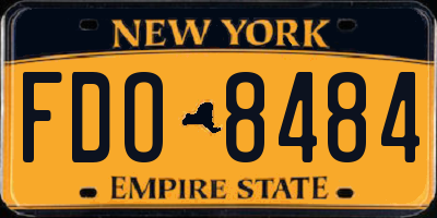 NY license plate FDO8484