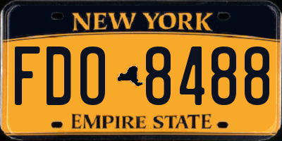 NY license plate FDO8488