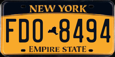 NY license plate FDO8494