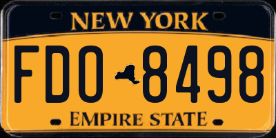 NY license plate FDO8498