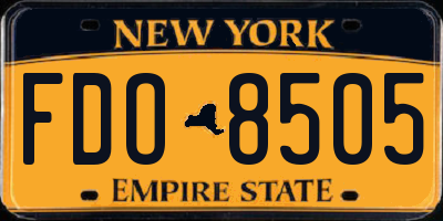 NY license plate FDO8505