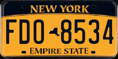 NY license plate FDO8534