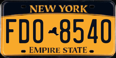 NY license plate FDO8540