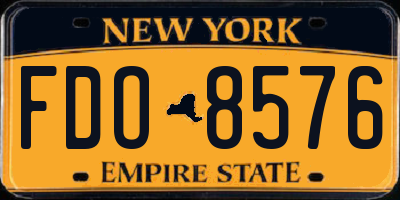 NY license plate FDO8576