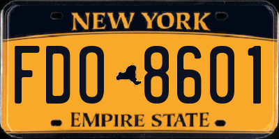 NY license plate FDO8601