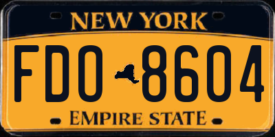 NY license plate FDO8604