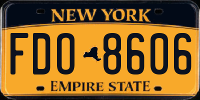 NY license plate FDO8606