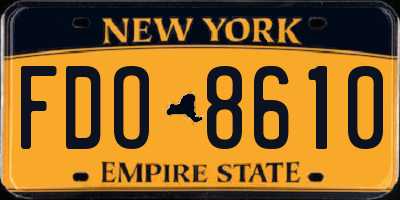 NY license plate FDO8610