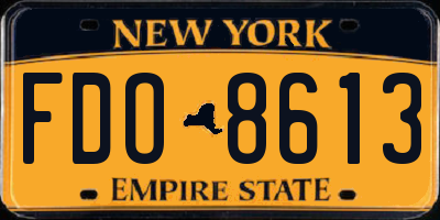 NY license plate FDO8613
