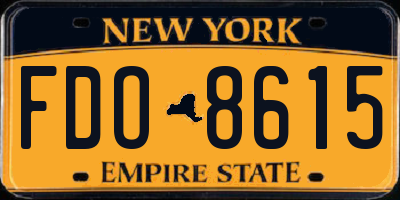 NY license plate FDO8615