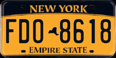 NY license plate FDO8618
