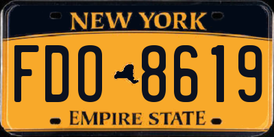 NY license plate FDO8619