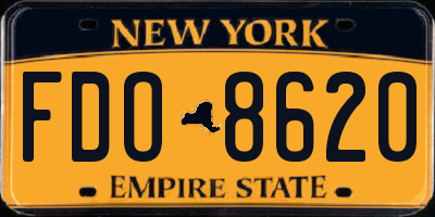 NY license plate FDO8620