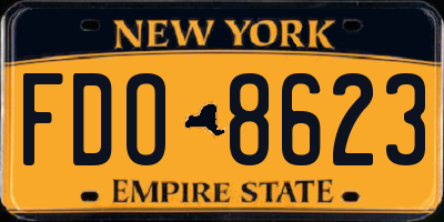 NY license plate FDO8623
