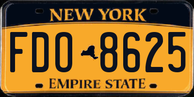 NY license plate FDO8625