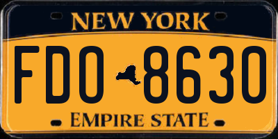 NY license plate FDO8630