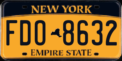 NY license plate FDO8632