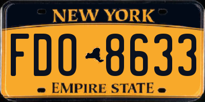 NY license plate FDO8633