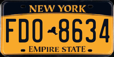 NY license plate FDO8634