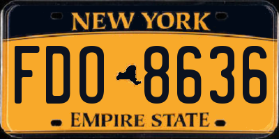 NY license plate FDO8636
