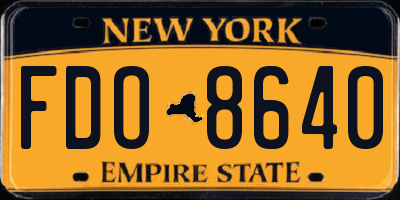 NY license plate FDO8640
