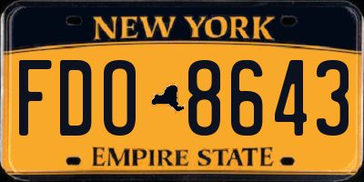 NY license plate FDO8643
