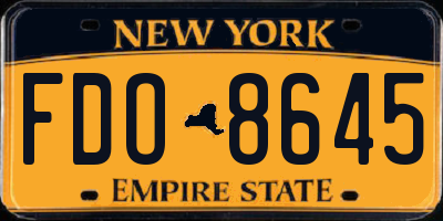 NY license plate FDO8645