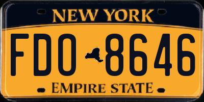 NY license plate FDO8646