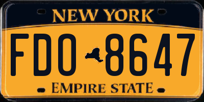 NY license plate FDO8647