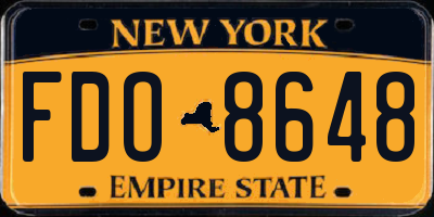 NY license plate FDO8648